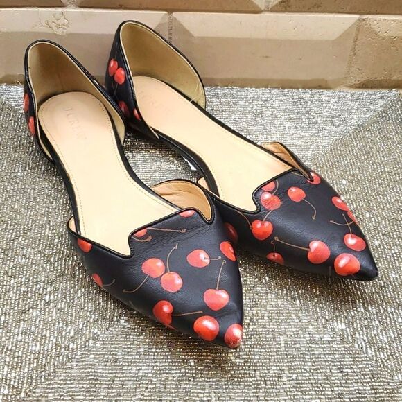 J. Crew Shoes - J. CREW Sadie Flat with Cherry Print - Size 8 1/2